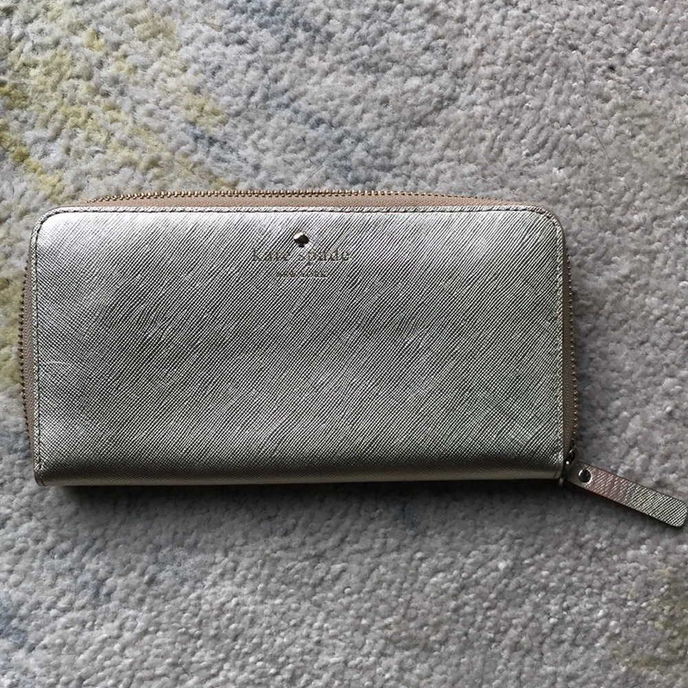 Never used!!! KATE SPADE Gold Leather Large Wallet